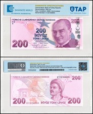 Turkey 200 Lira, L.1970 (2009 ND), P-227e, UNC, Authenticated