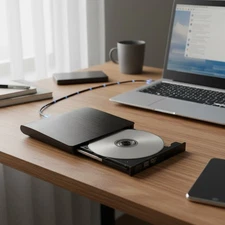 External CD DVD Drive, USB 3.0 Player Burner Writer, for PC Laptop Windows 11 10