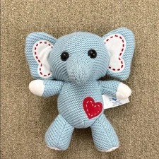 Hug Fun Cute Blue Elephant Plush with Heart