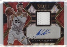 2022-23 Panini Select Rookie Jersey Red Wave Prizm Walker Kessler Auto 13kh