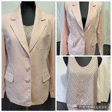 Women  s MED/8 Work 2 Pieces Blazer/Tank Layer Pink Geo Print Spring Office Chic