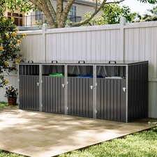 Large 4 3 2 Wheelie Bin Storage Metal Store Cover Garden Rubbish Dustbin Shed UK