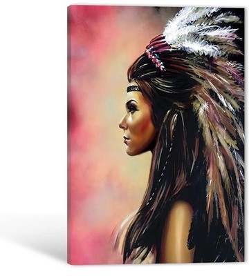 GUTTATY Native American Canvas Wall Art (24W x36H)