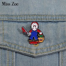 Masked Killer Enamel Pins Custom Halloween Horror Brooches Lapel Badges Clothes