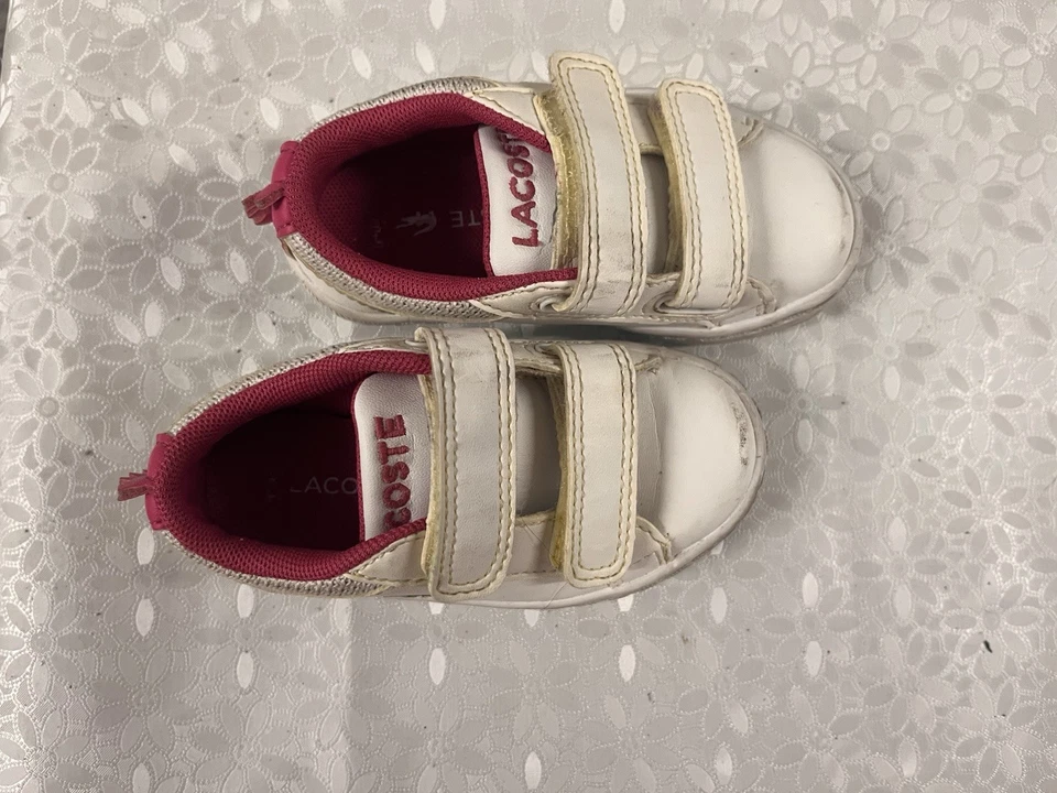Juego recto Lacoste 119 zapatos de gancho y bucle para niños pequeños 7-37CUI00231T4 - blanco/rosa Foto 4 de 4