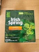 Irish Spring Bar Soap 20 Pack Old Formula No Linseed 3.7 oz Bars Sealed 74 oz