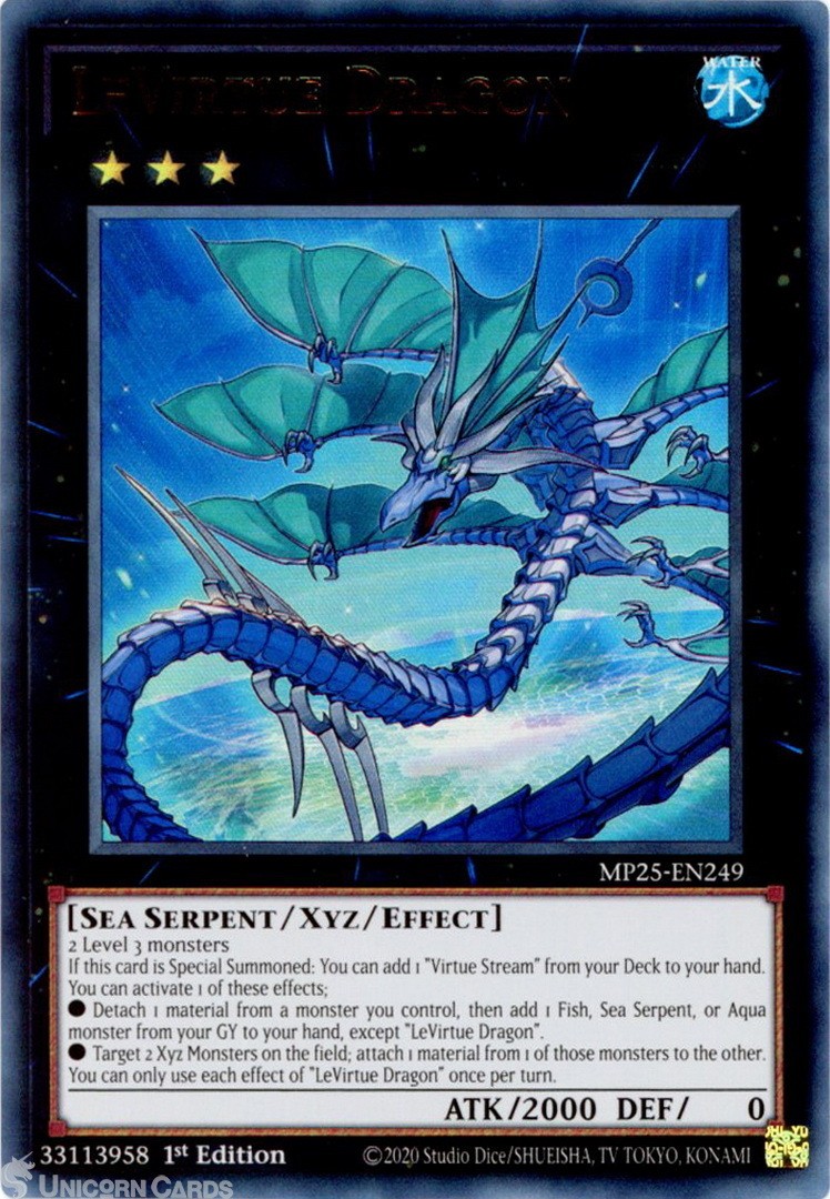 MP25-EN249 LeVirtue Dragon : Ultra Rare 1st Edition Mint YuGiOh Card