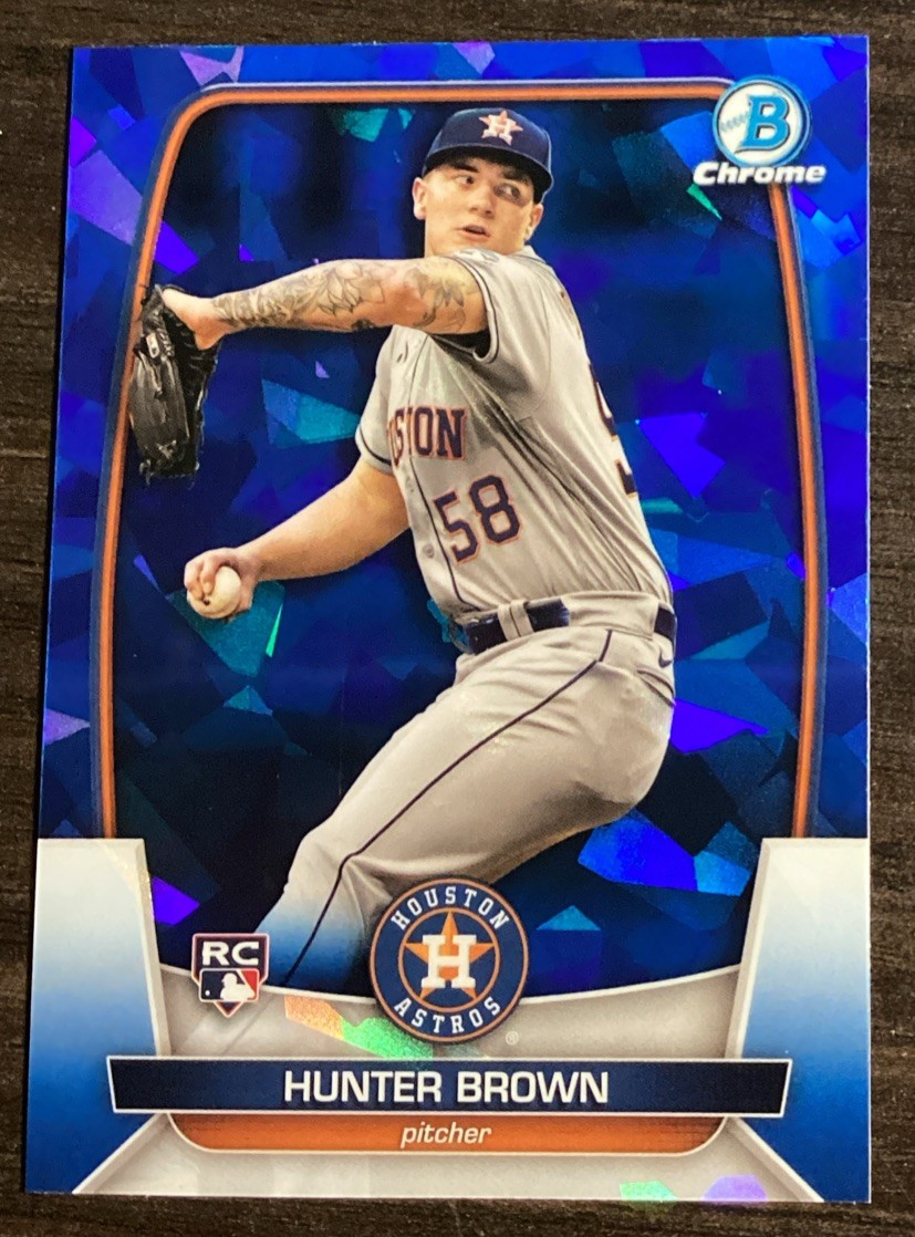 2023 Bowman Chrome Sapphire Hunter Brown #69 (RC) Astros Rookie