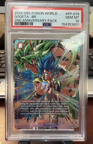 Dragonball Super 2nd Anniversary Gogeta: BR FP-079 GEM MINT PSA 10 Low Pop