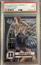 2024 BOWMAN CHROME UNIVERSITY BLACK WAVE #16 COOPER FLAGG PSA Mint 9