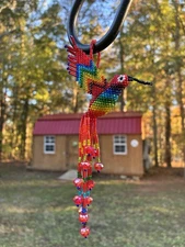 Beaded HUMMINGBIRD Ornamental Decoration