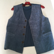 Arizona jean company vintage men's blue suede vest two pocket front unisex wear