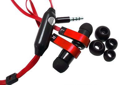 Red Flat Noodle 3.5mm Earphone Headphone Earbud Headset For iPhone Samsung LG