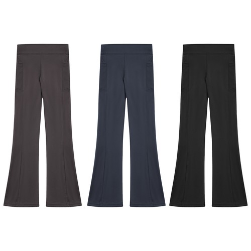 Kids Girls Yoga Pants Lightweight Flared Trousers Soft Bell-Bottomed Leggings - Picture 2 of 33