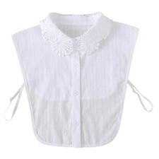 Women Detachable Half Shirt Dickey Floral Lace Jacquard Lapel False Fake Collar