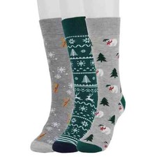 NWT Men  s Celebrate Together Christmas Socks Holiday Gift Printed Crew 3 Pairs