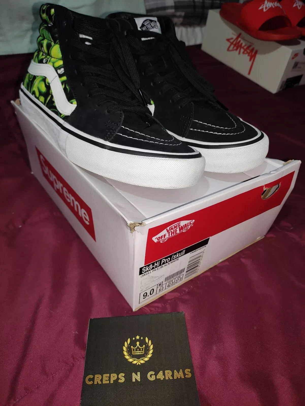 Vans Sk8 Hi Supreme Skull Pile