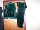 ARIEL 2-pc Velour Lounge Long-sleeve zipper-down top Pants Slacks 2XL VGUC Embr — photo 2