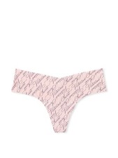 Victoria's Secret No Show Thong Panty/Underwear Color Pink Script NWT