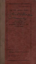 VINTAGE N.Y. CENTRAL SYSTEM INSTRUCTION FOR HANDLING OF RR FREIGHT CARS 1952