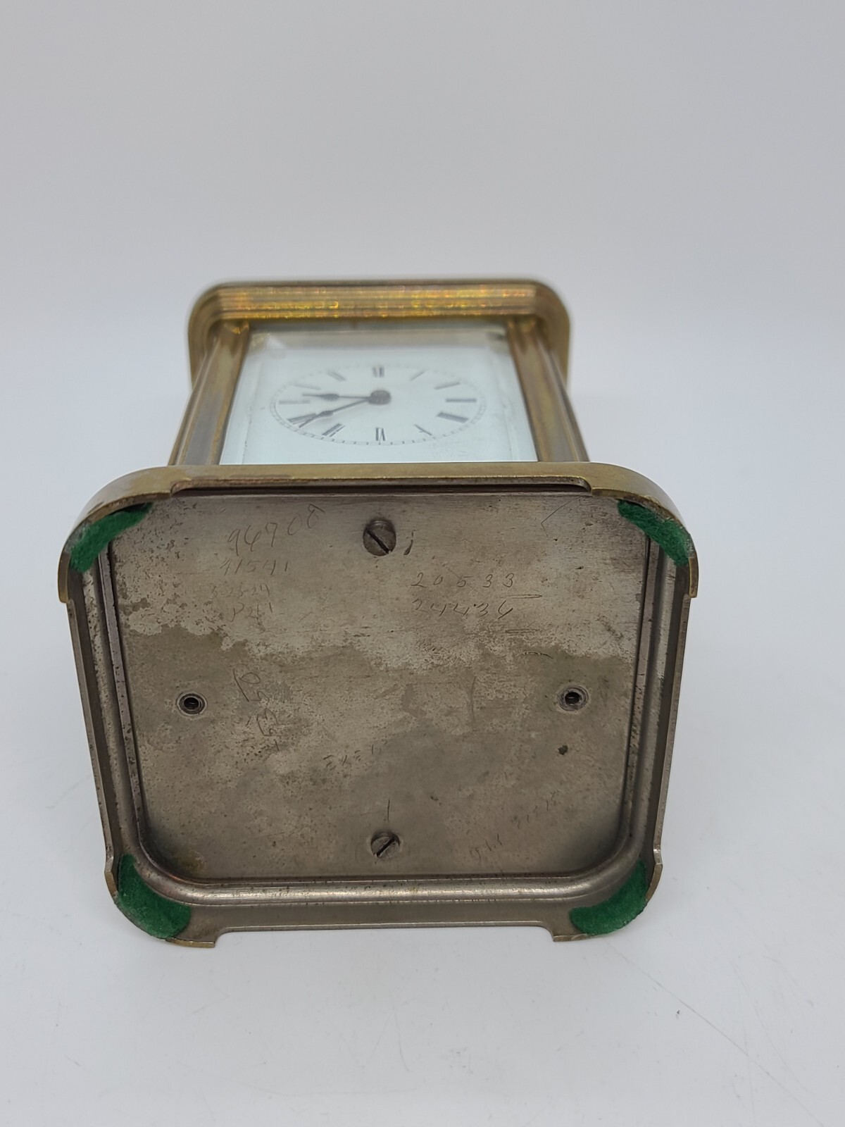 Antique French Victorian Brass & Beveled Glass Carriage Clock for Parts ...