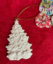White Gold Ceramic Christmas Tree Ornament