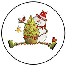 SNOWMAN CHRISTMAS TREE CARDINAL ENVELOPE SEALS LABELS STICKERS PARTY FAVORS