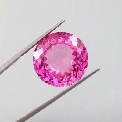 45 CT+ Natural FL Ceylon Royal Pink Sapphire Round Loose Certified Gemstone