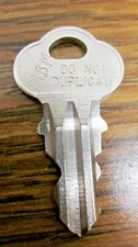 Top key for Parking meters with a lock that is stamped MBM