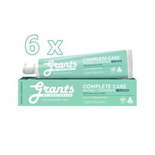 6 x Grants Natural Toothpaste Complete Care Fluoride Aloe Vera Mint 110g