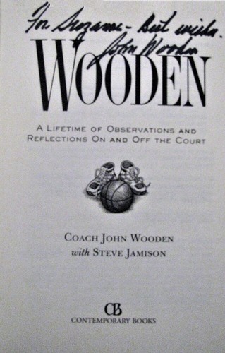 Wooden - by Coach John Wooden - HC w/DJ 1997- SIGNED BY WOODEN - UCLA Basketball - Picture 2 of 2