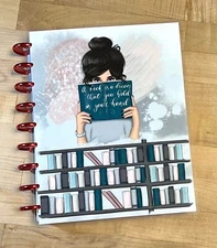 Cute Girl "A Book is a Dream U Hold in ur Hand" Cover Set 4 use w Happy Planner~