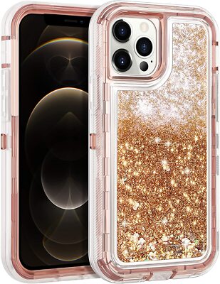 Shockproof Case For iPhone 16 15 14 13 12 11 Pro Max Liquid Glitter Cover