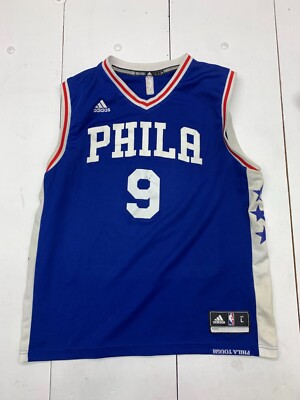 Adidas Mens Blue Philadelphia 76ers Dario Saric #9 Home Jersey Size Large 