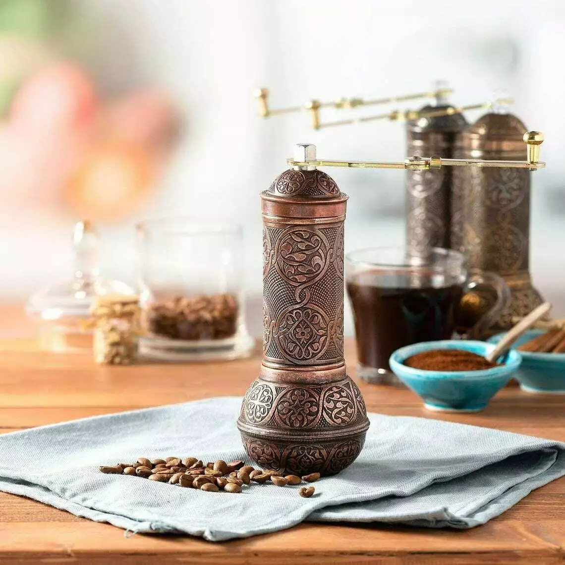 Turkish handmade coffee pepper grinder hand crank coffee mill