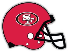San Francisco 49ers Red Helmet NFL Sport Car Bumper Sticker Decal "SIZES''