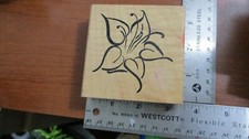 DENAMI DESIGNS 2001 Rubber Stamp on Wood FLOWER