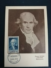 FRANCE PREMIER JOUR FDC YVERT 948 MONGE COMTE POLYTECHNIQUE 18F+5F BEAUNE 1953