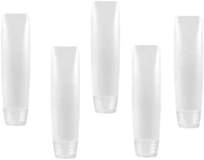 5 Pcs White 1 Oz Travel Bottles Empty Refillable Toothpaste Tubes Containers Sma