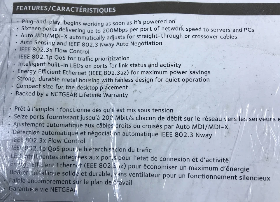 NETGEAR ProSafe Gigabit FS116 16-Ports Rack-Mountable/Desktop Ethernet Switch - Image 4 of 4