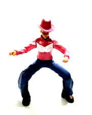 Wild West Western Rodeo Miniature Cowgirl Cowboy Toy 3  Pink Blue Horse Rider