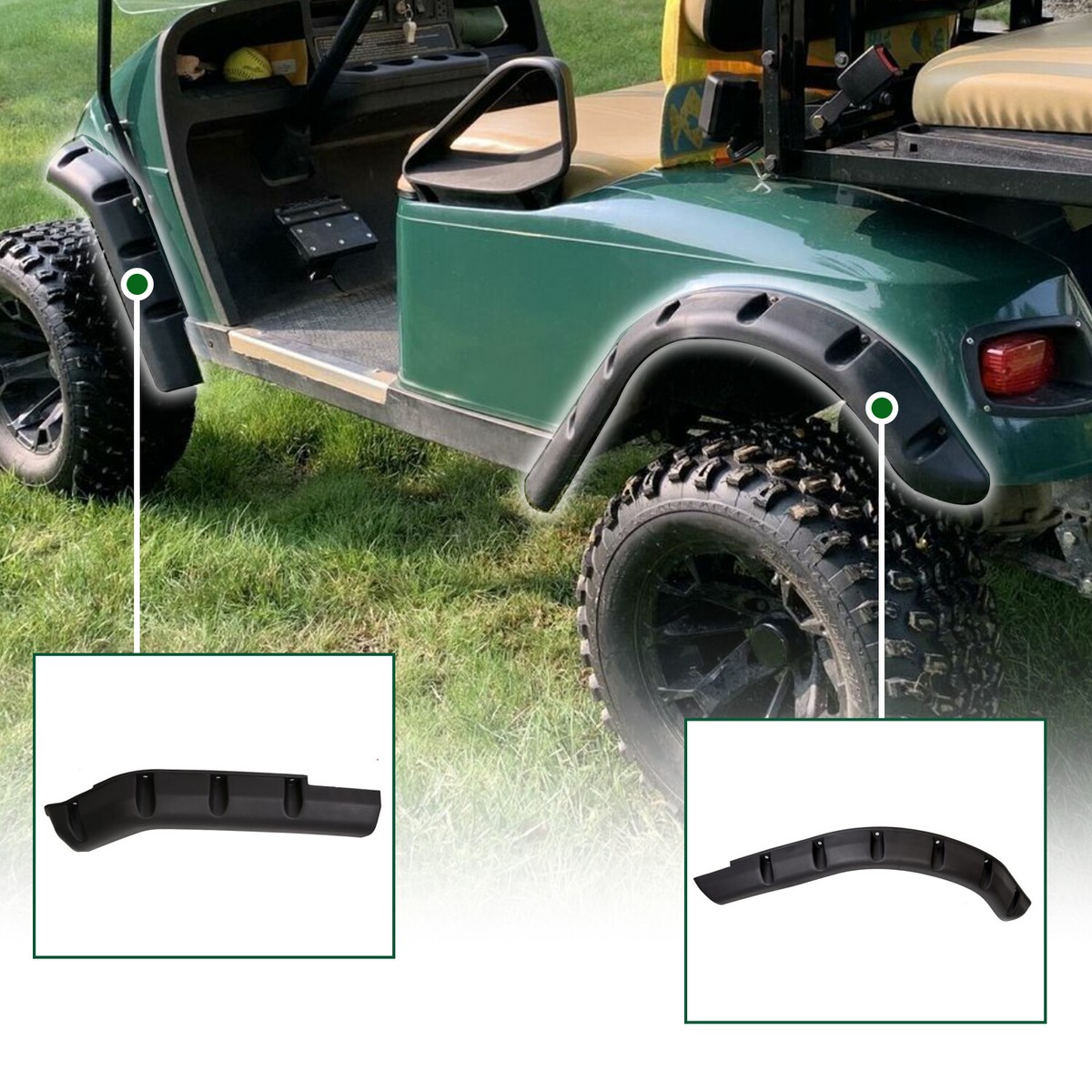 For EZGO TXT 94-13 96 98 Golf Cart Standard Fender Flares W/Self