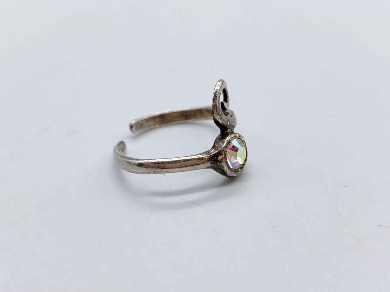 VINTAGE SOLID STERLING SILVER AURORA BOREALIS OPE… - image 2