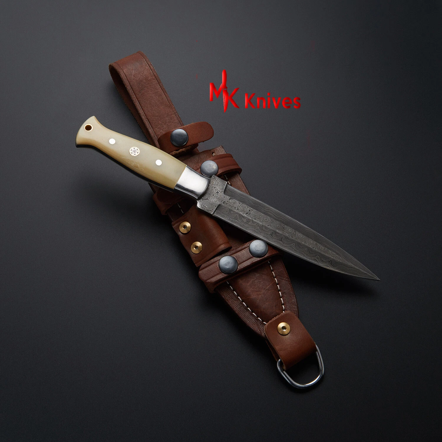 FIXED BLADE DAMASCUS STEEL DAGGER HUNTING KNIFE,BOWIE KNIFE,TOOTHPICK KNIFE