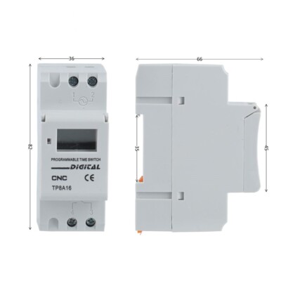 Digital Din Rail Weekly Programmable Relay Timer Control TP8A16 AC 220V 16A 30A