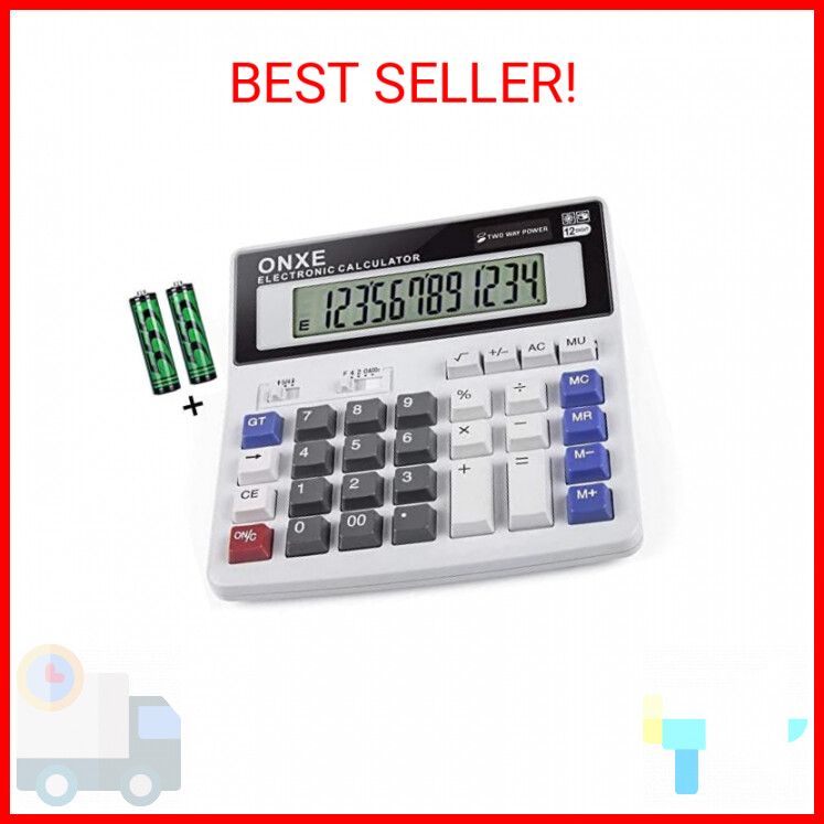 Desk Calculator,4.3-Inch 12 Digit Large LCD Display Office Calculators, Dual Pow-image
