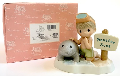 Precious Moments Figurine Our Love Will Never Be Endangered Manatee 824129S Rare