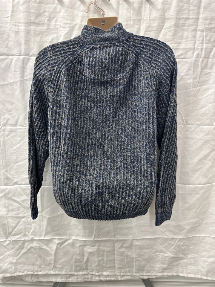 Cabela's Mens XL Outfitter Series Knit 1/4 Zip Sweater Blue - Image 3 of 4