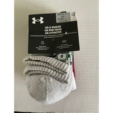 Kids Under Armour permformance tech 3 pack mid crew socks size S NEW