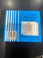 Cash Receipt Book 614 with Extra Carbon 100 Leaf Duplicate + FREE SHIPPING